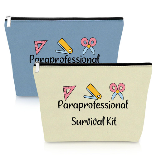 2 Pack Paraprofessional Makeup Bag Para Teacher Appreciation Gifts 2PCS Cosmetic Bag Para Gift Ideas Paraeducator Gifts Paraprofessional Birthday Gifts Travel Cosmetic Pouch Teacher Thank You Gifts