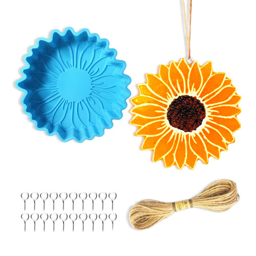 Freshie Molds Silicone, Rifanda Flower Silicone Molds for Freshies, Oven Safe Car Freshies Supplies Molds Candle Supplies Molds, Silicone Soap Resin Molds for Freshies Aroma Beads