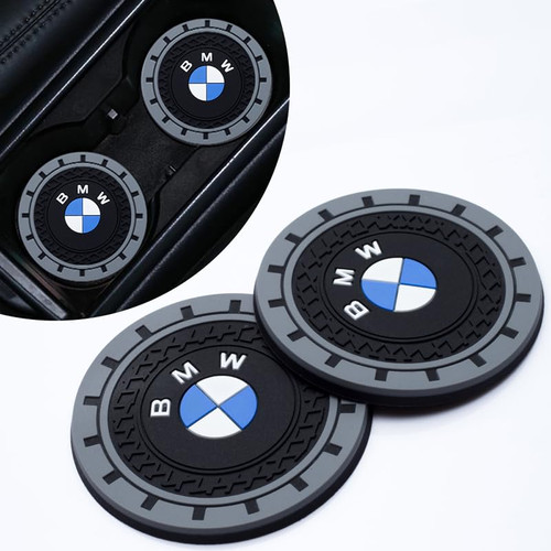 with BMW Car Cup Holder Coaster,Cup Holder Insert Coaster with BMW 1 3 5 6 Series X1 X3 X7 X5 X6 Z4 7 M Serie,Anti Slip Car Cup Coaster with BMW Interior Accessories,2 PCS