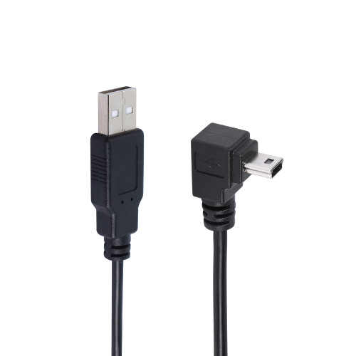 QIANRENON 90 Degree Mini USB to USB 2.0 Extension Cable Mini 5pin USB B Male Right Angle to USB 2.0 Male Data GPS Devices Cable 1.5m(Down Bend)