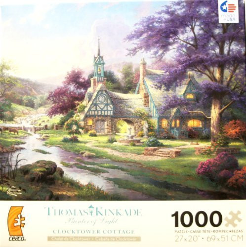 THOMAS KINKADE Painter of Light CLOCKTOWER COTTAGE 1000 Piece Jigsaw Puzzle by Ceaco