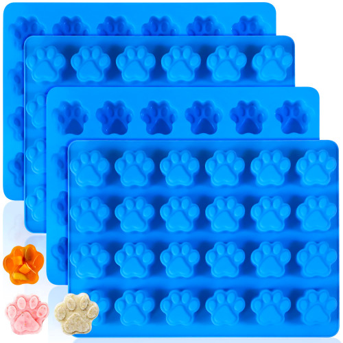 Sidosir 4Pcs Puppy Dog Paw Bone Silicone Mold for dog treats, Non-Stick Food Grade Silicone Molds for frozen treats, Baking Mold for Jelly, Candy, Chocolate,Ice Cube, Dog Snack Biscuits Sidosir 4Pcs Puppy Dog Paw Bone Silicone Mold for dog treats, Non-Stick Food Grade Silicone Molds for frozen treats, Baking Mold for Jelly, Candy, Chocolate,Ice Cube, Dog Snack Biscuits