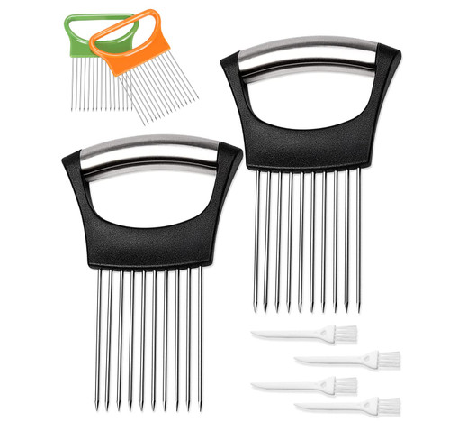 Onion Holder for Slicing,Stainless Steel Vegetable Holder Meat Slicer,Vegetable Potato Cutter Slicer, Onion Cutting Tool, Cutting Kitchen Gadget Onion Peeler(4PCS Holder with 4Pcs Mini Tools) Onion Holder for Slicing,Stainless Steel Vegetable Holder Meat Slicer,Vegetable Potato Cutter Slicer, Onion Cutting Tool, Cutting Kitchen Gadget Onion Peeler(4PCS Holder with 4Pcs Mini Tools)