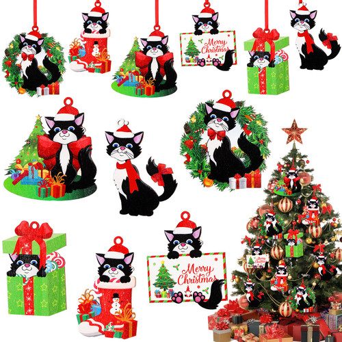 Beeveer 36 Pcs Christmas Cat Ornament Wooden Black Cat Ornaments Xmas Black Cat Hanging Decor Cute Christmas Tree Decoration Cat Lover Gifts Beeveer 36 Pcs Christmas Cat Ornament Wooden Black Cat Ornaments Xmas Black Cat Hanging Decor Cute Christmas Tree Decoration Cat Lover Gifts