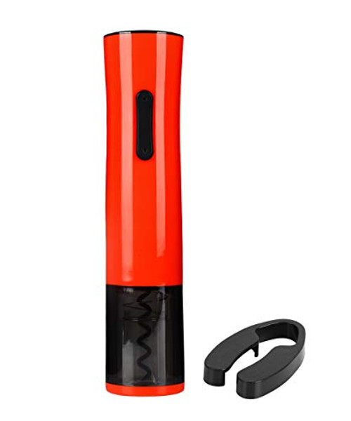Electric Wine Opener Automatic Corkscrew Rechargeable Cordless Wine Bottle Opener with Removeable Foil Cutter Elegant Red