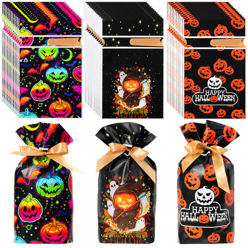 Wesnoy 150 Pcs Halloween Treats Bags Halloween Candy Bags Bulk Drawstring Halloween Goodie Bags Trick or Treat Bags Plastic Gift Bags for Kids Cookie Classroom Halloween Party Favor Supplies Wesnoy 150 Pcs Halloween Treats Bags Halloween Candy Bags Bulk Drawstring Halloween Goodie Bags Trick or Treat Bags Plastic Gift Bags for Kids Cookie Classroom Halloween Party Favor Supplies