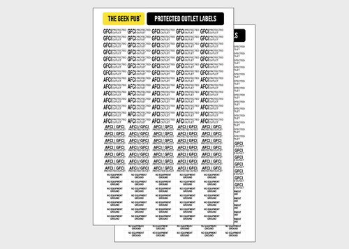 280pcs | GFCI Protected Outlet Label | GFCI AFCI No Equipment Ground | GFCI Sticker | AFCI Sticker | Receptacle Plates Label Sticker Decal | (Meets Code 0.27" x 0.95" Size)