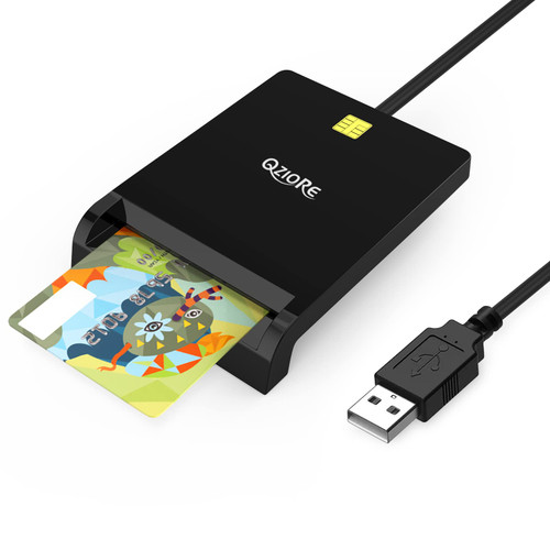 Q-ZIORE CAC Reader Military, Smart CAC Card Reader DOD Military, USB Common Access CAC, Compatible with Windows, Mac OS