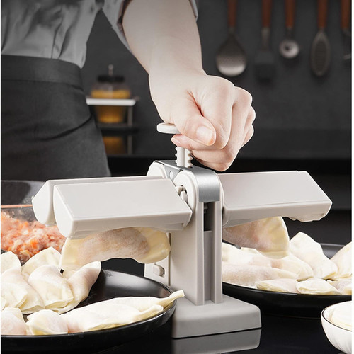 Household Double Head Automatic Dumpling Maker Mold Machine, Dumpling Making Mould, Pierogi Maker Press Dumpling Wrapper Tool for Dumpling, Wrap Two at a Time
