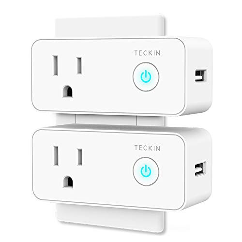 Smart Plug,Wi-fi Socket Outlet With USB Port Compatible with Alexa, Google Home& IFTTT, Timer Function,No Hub Required,Control Electric Allliances&Devices,Prevent Overcharging,2 Pack (2 pack)