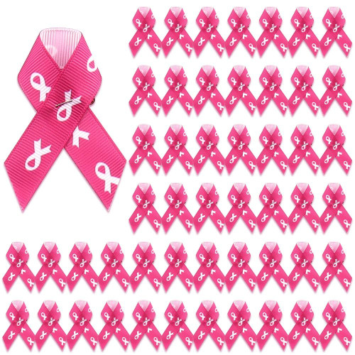 ALIBBON 100 Pcs Pink Ribbon Pins Bulk Breast Cancer Awareness Pins for Charity Event Fundraising Breast Cancer Lapel Pins Breast Cancer Awareness Cancer Survivor Pins Public Welfare Party Supplies