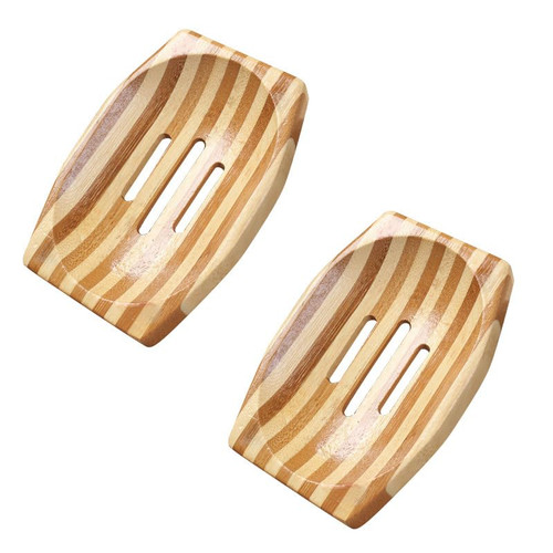 DODAMOUR Soap Dishes for Bar Soap, 2 Pack Wooden Soap Holder Self Draining, Shower Soap Saver Holder Soap Tray for Bathroom, Kitchen Sink, Countertop
