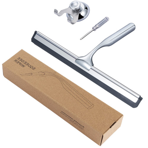 Shower Squeegee for Glass Doors, All-Purpose Car Window Squeegee for Shower Glass Doors Tiles Mirror, Stainless Steel, Non-Slip Handle, Long Blade- 10 Inches Shower Squeegee for Glass Doors, All-Purpose Car Window Squeegee for Shower Glass Doors Tiles Mirror, Stainless Steel, Non-Slip Handle, Long Blade- 10 Inches