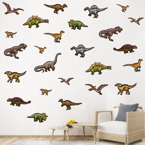 26 Pcs Dinosaurs Wall Stickers Peel and Stick Removable Dinosaur Wall Decals Dinosaur Room Decor for Kids Boys Bedroom Living Room Nursery Classroom Decor 26 Pcs Dinosaurs Wall Stickers Peel and Stick Removable Dinosaur Wall Decals Dinosaur Room Decor for Kids Boys Bedroom Living Room Nursery Classroom Decor