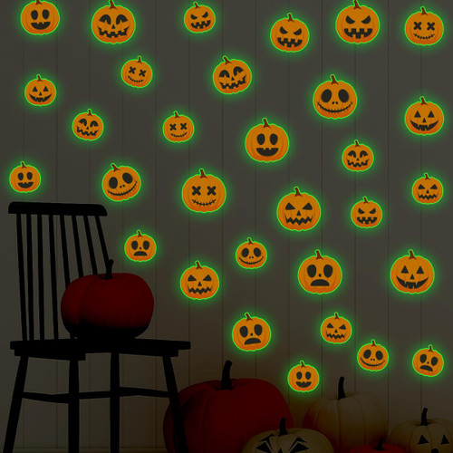 3 Sheets Glow in The Dark Halloween Pumpkin Decals Luminous Halloween Pumpkin Stickers Removable Bat Wall Decor Glowing Window Clings for Scary Halloween Theme Party Decorations 3 Sheets Glow in The Dark Halloween Pumpkin Decals Luminous Halloween Pumpkin Stickers Removable Bat Wall Decor Glowing Window Clings for Scary Halloween Theme Party Decorations