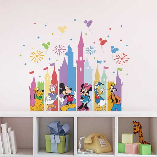 Cartoon Mouse Wall Sticker Vinyl Decals Peel and Stick Kids Room Wall Stickers for Mickey Wall Baby Nursery Decor Clost Door Sticker Decorations