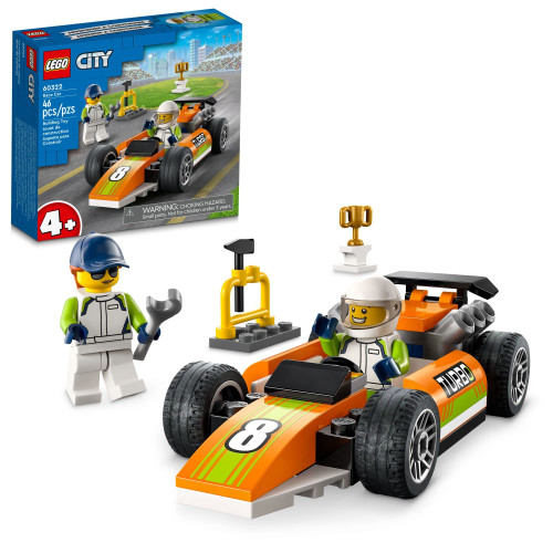 LEGO City Great Vehicles Race Car, 60322 F1 Style Toy for Preschool Kids 4 Plus Years Old, with Mechanic and Racing Driver Minifigures LEGO City Great Vehicles Race Car, 60322 F1 Style Toy for Preschool Kids 4 Plus Years Old, with Mechanic and Racing Driver Minifigures
