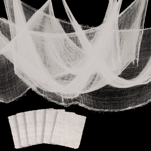 Alpurple 6 PCS Halloween White Creepy Cloth,Scary Spooky Cloth Creepy Gauze-30 x 72 Inch Freaky Loose Weave Creepy Cloth Fabric Scary Spooky for Halloween Haunted House Party Decoration