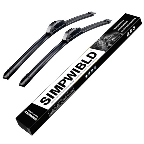 SIMPWIBLD Wiper Blades,Premium All-Seasons Durable Stable And Quiet OEM Quality J hook Front Windshield Wipers 26"+19" (Set of 2)