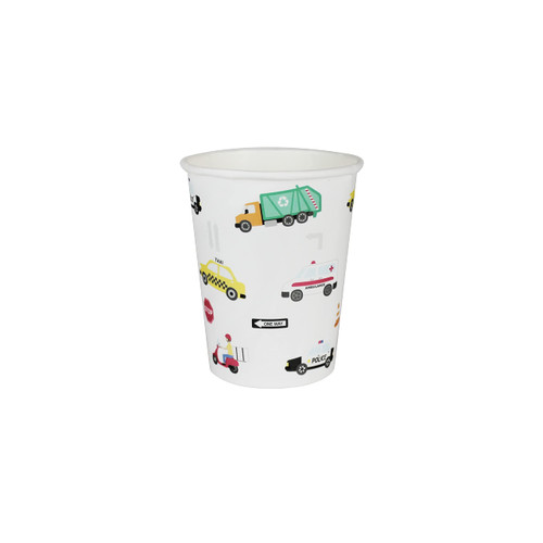 Merrilulu Transportation Party Cups, 12 ct | Car Party Cups | City Transportation Paper Cups