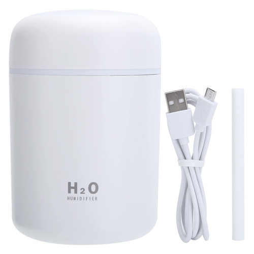 H2o Humidifier Colorful Cool Mini Humidifier, USB Personal Desktop Humidifier for Car, Office Room, Bedroom,etc. Auto Shut-Off, 2 Mist Modes, Super Quiet. (White)
