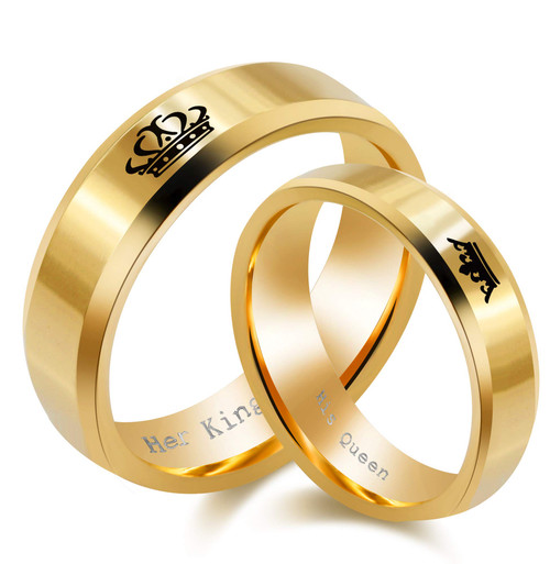 Uloveido 2pcs His Queen and Her King Couple Rings Stainless Steel Promise Rings Matching Set Wedding Engagement Band Valentine's Day Couples Gifts SN140 Uloveido 2pcs His Queen and Her King Couple Rings Stainless Steel Promise Rings Matching Set Wedding Engagement Band Valentine's Day Couples Gifts SN140