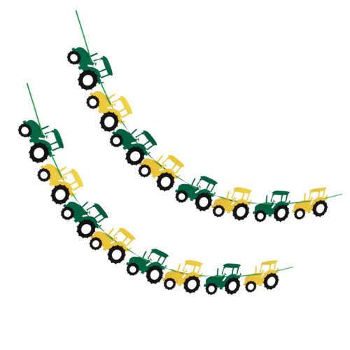 UKCOCO 2pcs birthday Bunting Flag Truck Birthday Banner Construction Party kids Party Bunting Vehicles Sign Bunting car decorations Banner Engineering Vehicles dump truck festive child