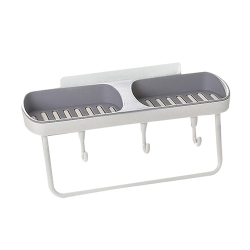 Cabilock take a Bath Shelf Punch Free Soap Rack Large soap Holder Bath soap Liquid Drain Soap Rack Tray Lip Gloss Storage Rack Soap with Hook Plastic soap Holder Wall-Mounted Blush Set