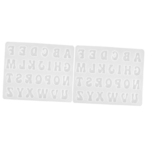 Abaodam 2pcs letter stencil silicone candy molds chocolate mold cake tools baking supply cake fondant molds cupcake topper tools Silica gel silicone cake molds for baking DIY molds fudge