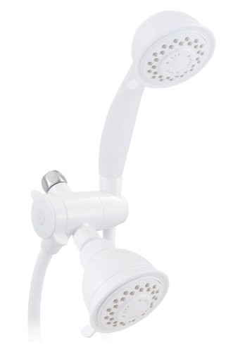 LDR Industries 520 F3025WT 3-Function Shower Kit with 3-Way Diverter 2.5 GPM, White Finish