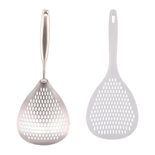 Skimmer Slotted Spoon, 304 Stainless Steel Food Grade Filter Spoon, with Handle, Large Colander Ladle Strainer Spoon, for Cooking and Frying, Pasta Strainer/Frying Spoon