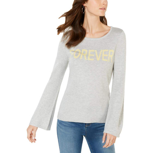 I-N-C Womens Forever Knit Sweater, Gray, X-Large