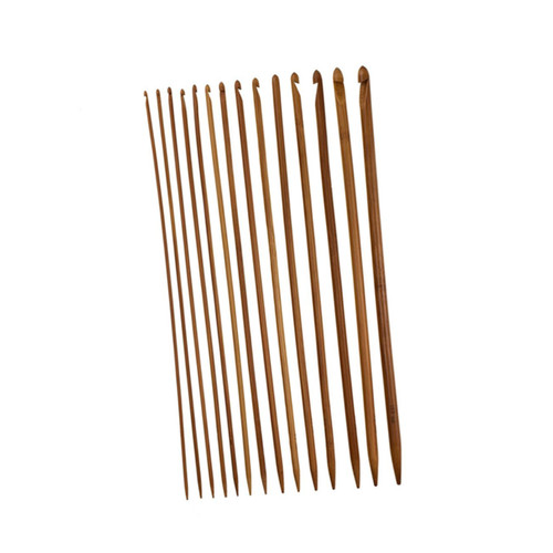 EXCEART 14pcs Afghan Crochet Hook Yarn Needle Bent Tip Large Crochet Needles Wood Crochet Needles Weaving Kit Crochet Hooks Crochet Accessories Bamboo Afghanistan Wood Color