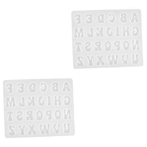 Abaodam 2pcs Letter Stencil Baking Tool Cake Fondant Molds Candy Making Molds Baking Supply Silicone Fondant Molds English Letters Mold Diy Letter Molds 3d Chocolate Silica Gel Paper Cup