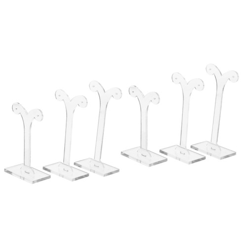 Zerodeko 6 Pcs bean sprouts display stand acrylic earring display acrylic earring tree stand acrylic earring holder earring hanger rack countertop t bar earring display stand tool earrings