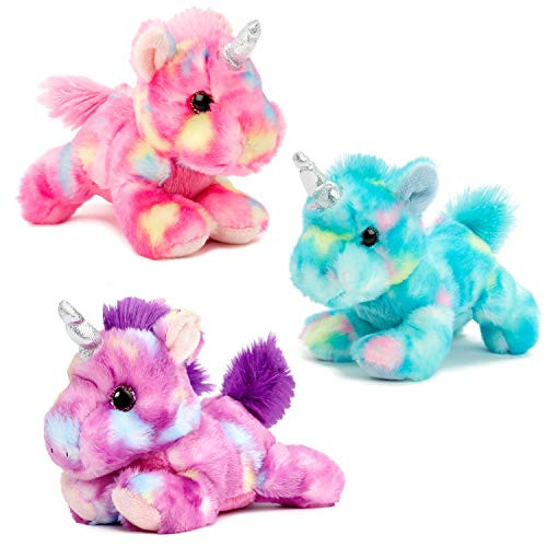 Aurora Unicorn Bundle of 3 Unicorns, Blueberry, Jellyroll and Mulberry Drop Plush Stuffed Animals
