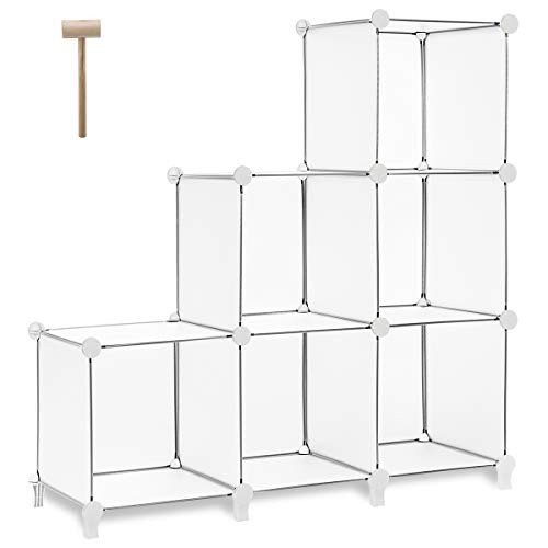 TomCare Cube Storage 6-Cube Bookshelf Closet Organizer Storage Shelves Shelf Cubes Organizer Plastic Square Book Shelf Bookcase DIY Closet Cabinet Organizer Shelving for Home Office Bedroom, White TomCare Cube Storage 6-Cube Bookshelf Closet Organizer Storage Shelves Shelf Cubes Organizer Plastic Square Book Shelf Bookcase DIY Closet Cabinet Organizer Shelving for Home Office Bedroom, White