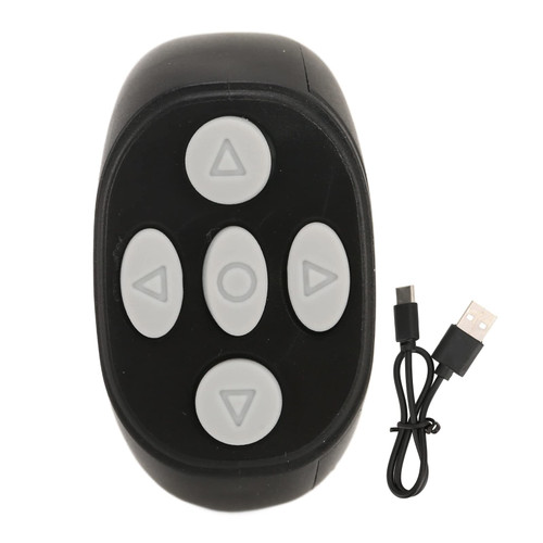 Multi Function Bluetooth Remote Control, Ring Design Wireless Smart Finger Remote Phone Selfie Shutter for Home (Black)