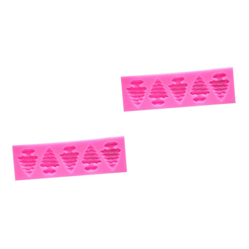 BESTOYARD 2pcs Baking with Christmas Elements Shapes Christmas Tree Fondant 3d Soap Molds Christmas Chocolate Silicone Molds Fondant Molds DIY Baking Molds Silicone Baking Mold Cake Mold Set