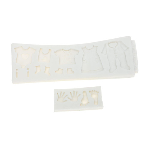 BIUDECO 2pcs Handmade Soap Mold Soap Molds Silicone Molds for Soap Silicone Ice Cube Molds De Para Gelatinas Fondant Molds Dessert Molds Clothing Cake White Baby Silica Gel