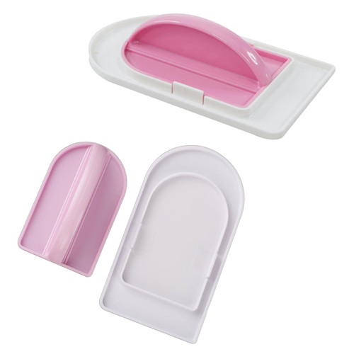 2 Pieces 2-in-1 Cake Smoother Tool Scraper with Handle Detachable Cake Icing Trowel Fondant Icing Smoother Polisher Cake Icing Smoother Cake Surface Smoother for Cakes Decorating, Pink