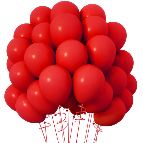RUBFAC 120pcs Red Balloons 12 Inches Latex Balloons, Matte Red Balloons for Birthday Baby Shower Graduation Anniversary Wedding Party Supplies Garland Arch Decoration RUBFAC 120pcs Red Balloons 12 Inches Latex Balloons, Matte Red Balloons for Birthday Baby Shower Graduation Anniversary Wedding Party Supplies Garland Arch Decoration