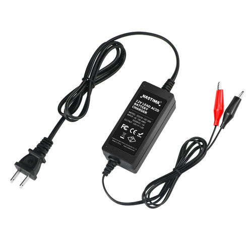 NASTIMA 12V 1.2A Smart Charger for Car Motorcycle Sealed Lead Acid(SLA) Battery with Short Circuit Protection and LED Indicator Light