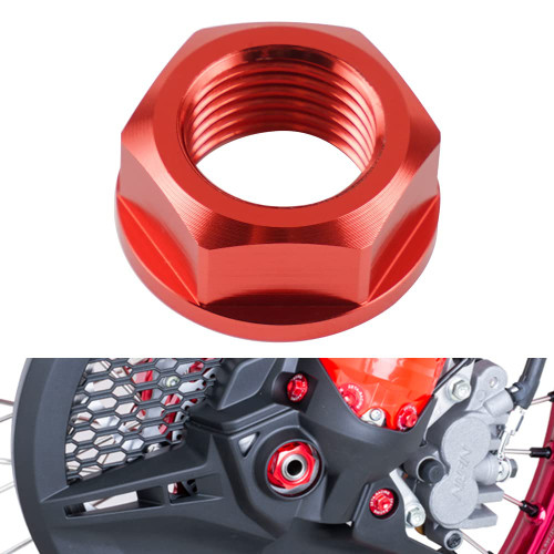 NICECNC Red Front Axle Nut Bolt Compatible with Honda CR125R 250R 2002-07 CRF250R 2004-21 CRF450R 2002-21 CRF250RX 2019-21 CRF450RX 2017-21 CRF250X CRF450X 2005-21 CRF450L 2019-20 CRF1000L 2016-19