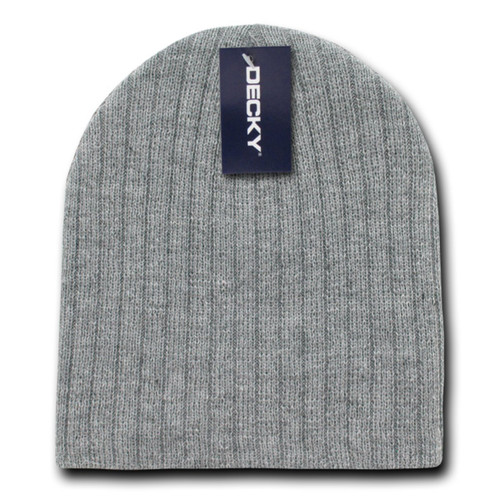 DECKY Cable Beanies, Heather Grey