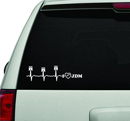 Heartbeat Monitor I Love JDM Car Truck Window Windshield Lettering Decal Sticker