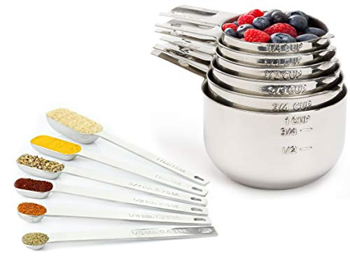 Measuring Cups and Spoons Set by Simple Gourmet. Stainless Steel Measuring Cups and Measuring Spoons Stainless Steel Set of 12. Liquid Measuring Cup or Dry Measuring Cup Set. Stainless Measuring Cups Measuring Cups and Spoons Set by Simple Gourmet. Stainless Steel Measuring Cups and Measuring Spoons Stainless Steel Set of 12. Liquid Measuring Cup or Dry Measuring Cup Set. Stainless Measuring Cups