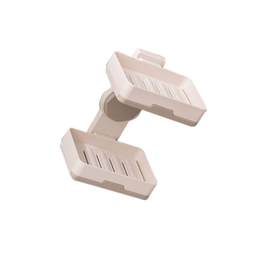STOBAZA 1pc Soap Holder Wall Mounted Soap Dish Double Layer Soap Dish No Punching Wall Hanging