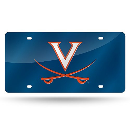 NCAA Virginia Cavaliers Laser Inlaid Metal License Plate Tag, Blue