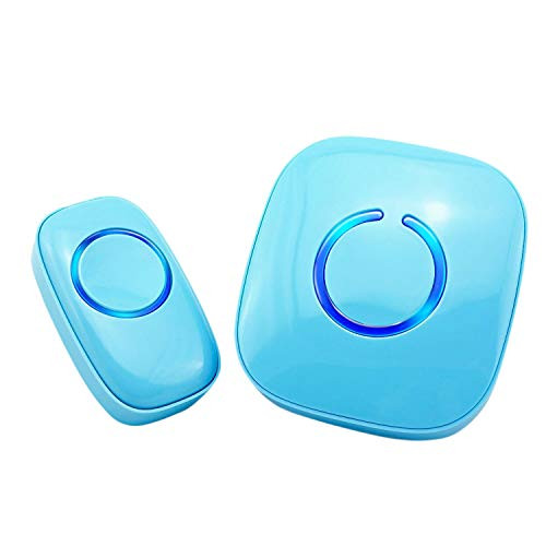 SadoTech Model C Wireless Doorbell Operating at over 500-feet Range with Over 50 Chimes, No Batteries Required for Receiver, (Baby Blue)
